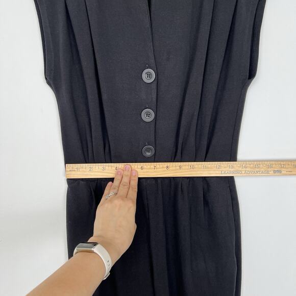 Nooworks Solid Magic Suit Jumpsuit Women Size S Jersey Knit Buttons Skinny Black - Picture 6 of 12